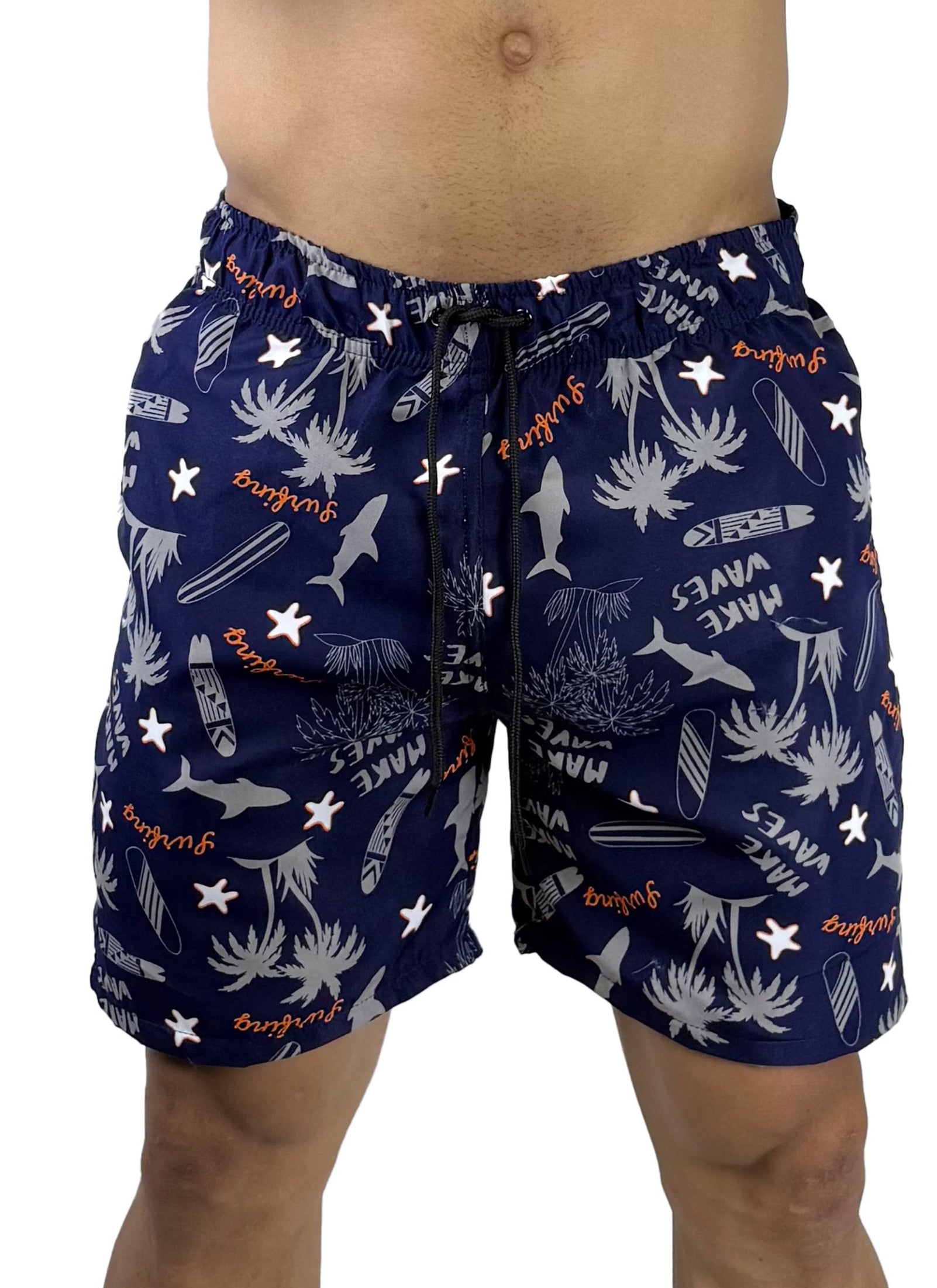 Pantalonetas En Tela Nautica Pantaloneta Hombre Sublimada Tiburon