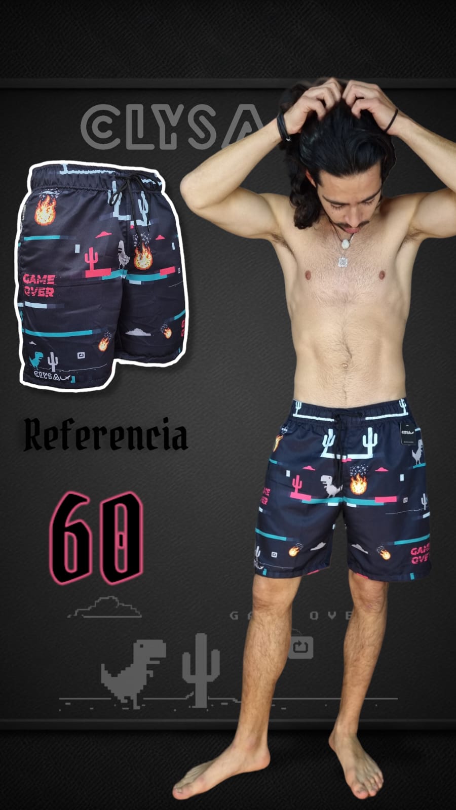 Pantaloneta Hombre Sublimada Game over