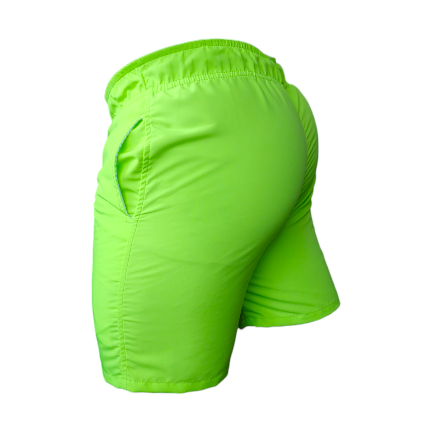 Pantaloneta Hombre Unicolor Verde Neón